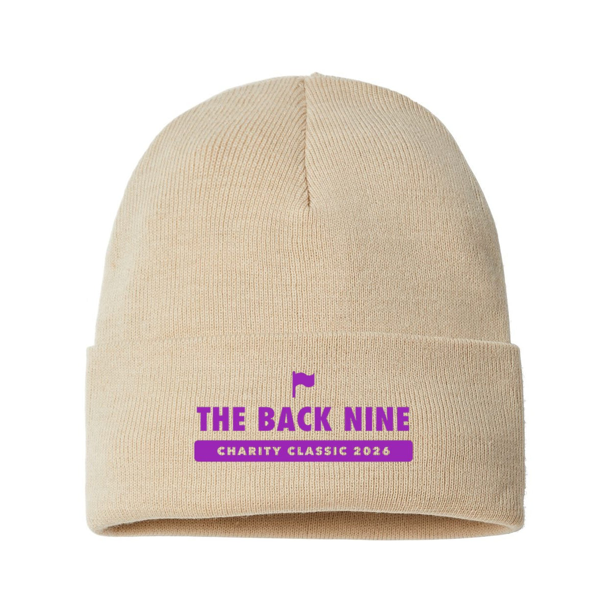 Atlantis Headwear Sustainable Polylana® Cuffed Beanie Embroidery - Light Beige - Front