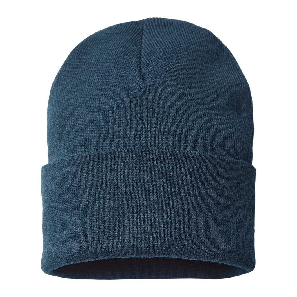 Atlantis Headwear Sustainable Polylana® Cuffed Beanie Embroidery - Navy - Back