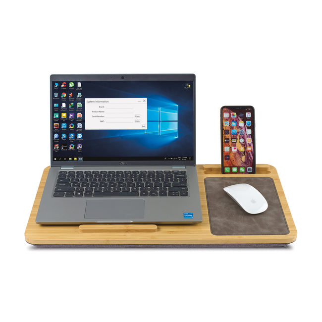 Auden Bamboo Lap Desk with Phone Dock Laser Engraving