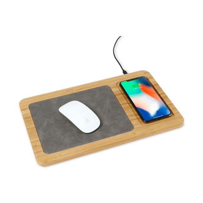 Auden Bamboo Mouse Pad with Wireless Charger