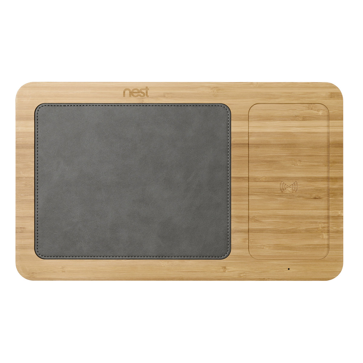 Auden Bamboo Mouse Pad with Wireless Charger - Bamboo - View 2