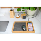 Auden Bamboo Mouse Pad with Wireless Charger - Bamboo - View 6