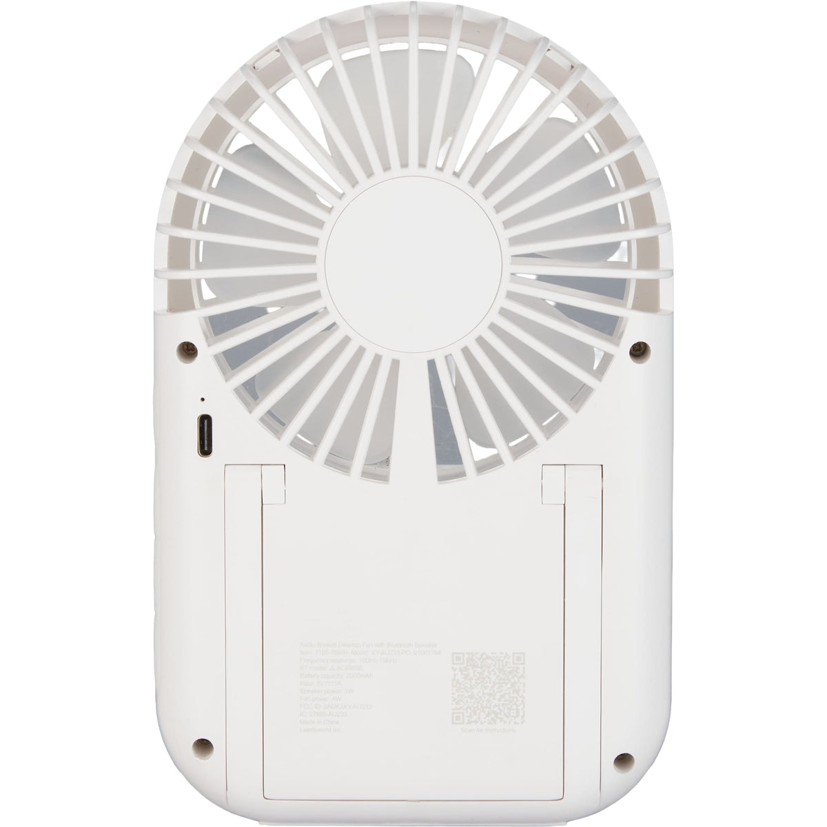 Audio Breeze Bluetooth Speaker and Desk Fan Full Color - White - Back