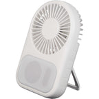 Audio Breeze Bluetooth Speaker and Desk Fan Full Color - White - Propped