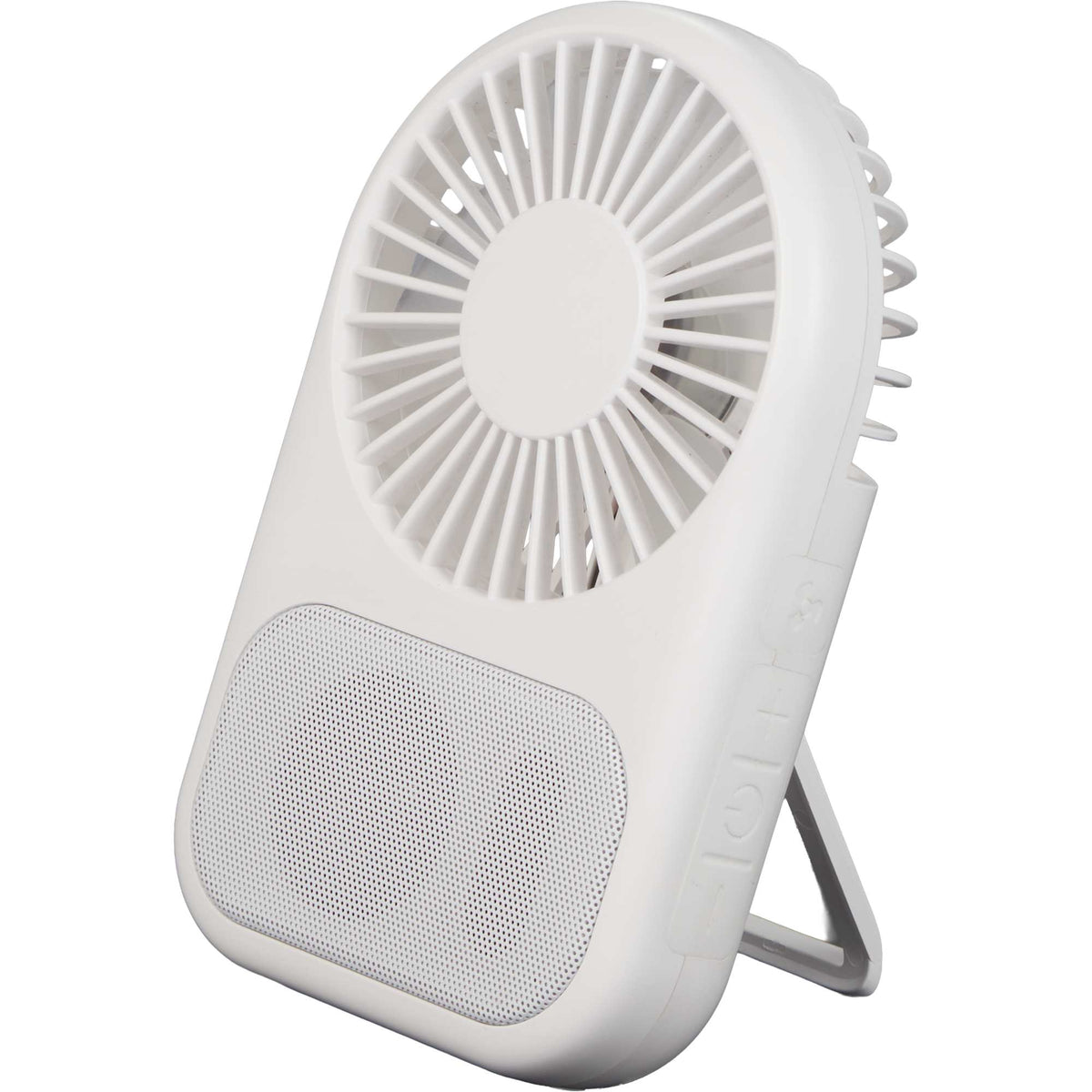 Audio Breeze Bluetooth Speaker and Desk Fan Full Color - White - Propped