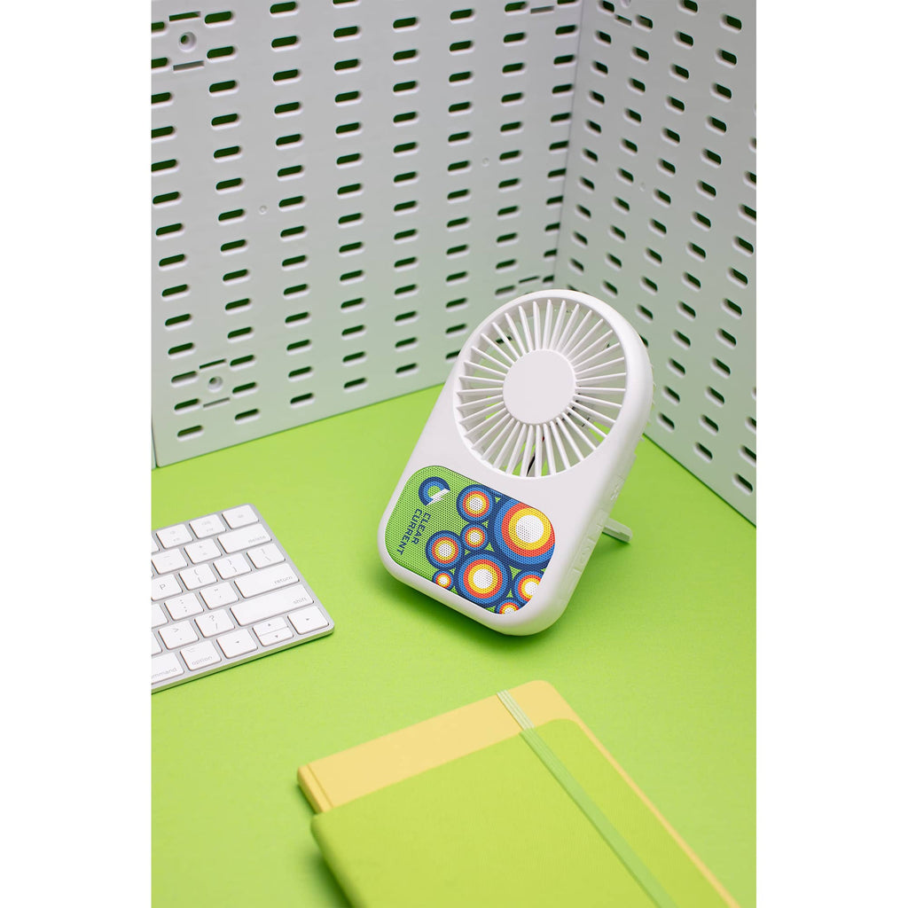 Audio Breeze Bluetooth Speaker and Desk Fan Full Color - White - Right Angle Lifestyle