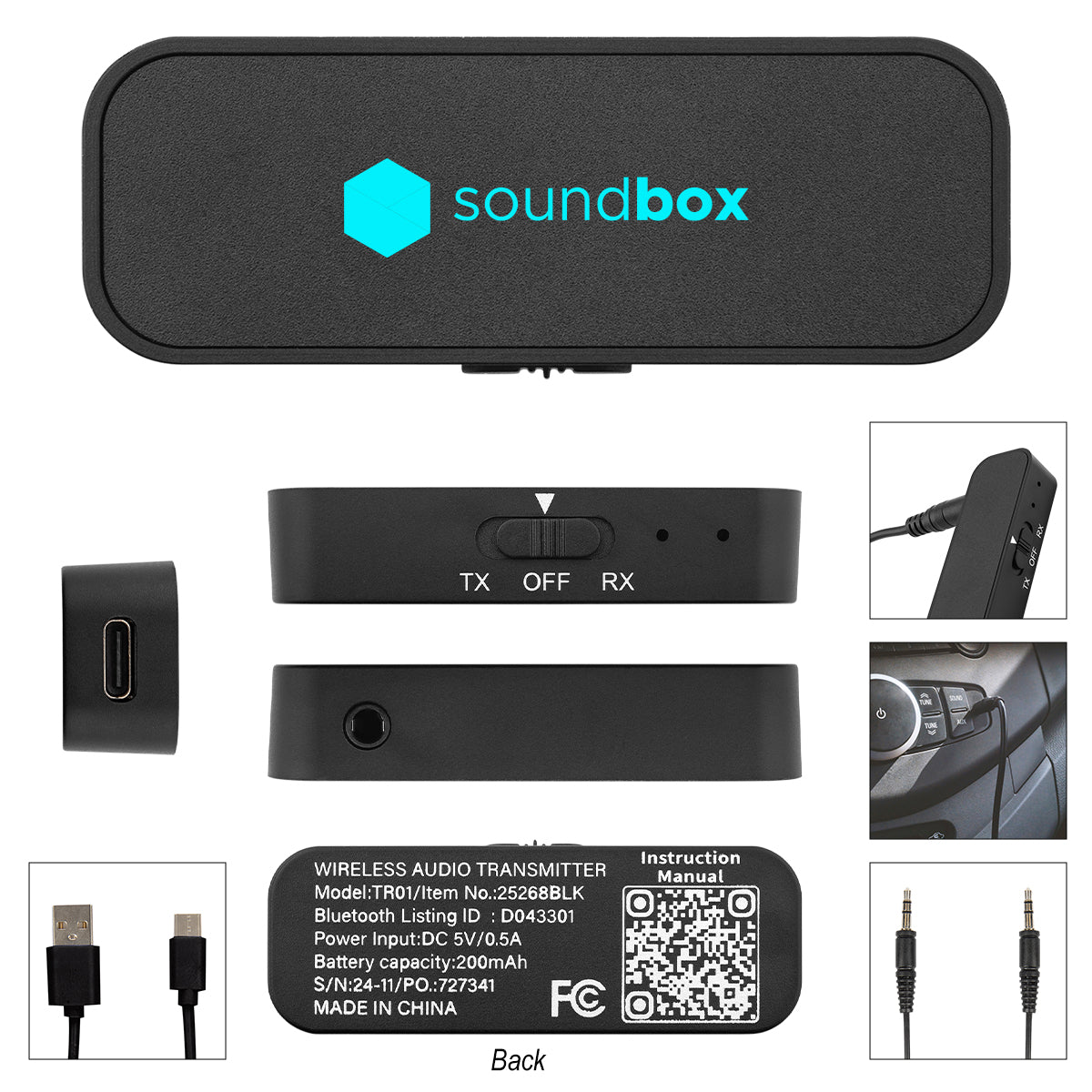Audio Transmitter and Receiver, Wireless Full Color - Pad Print
