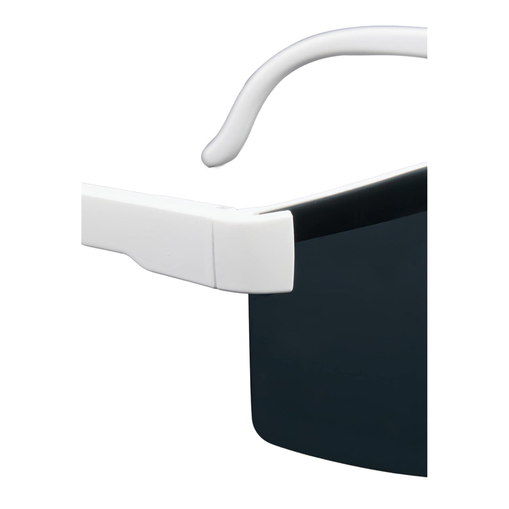 August Wraparound Sport Sunglasses with Blade Lens - White - Detail