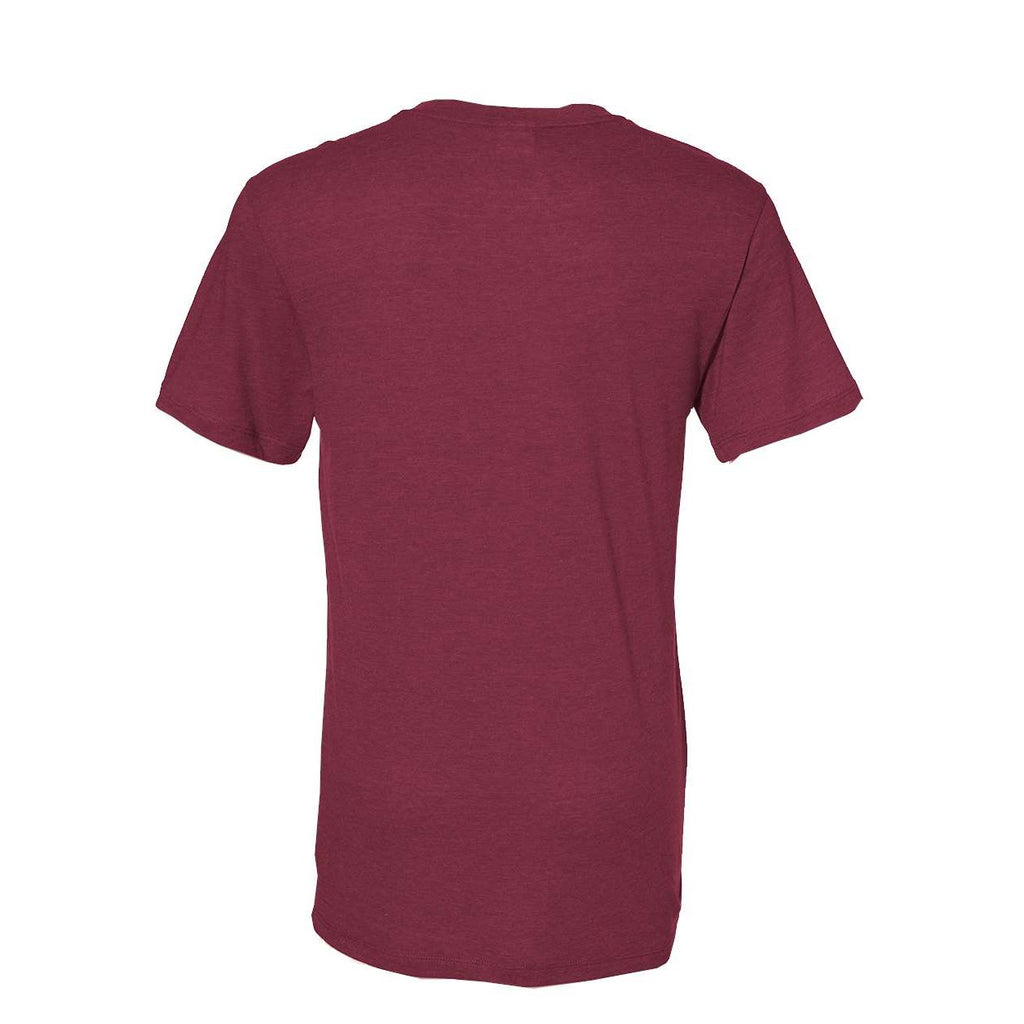 Augusta Sportswear Unisex Triblend T-Shirt - Maroon Heather - Back