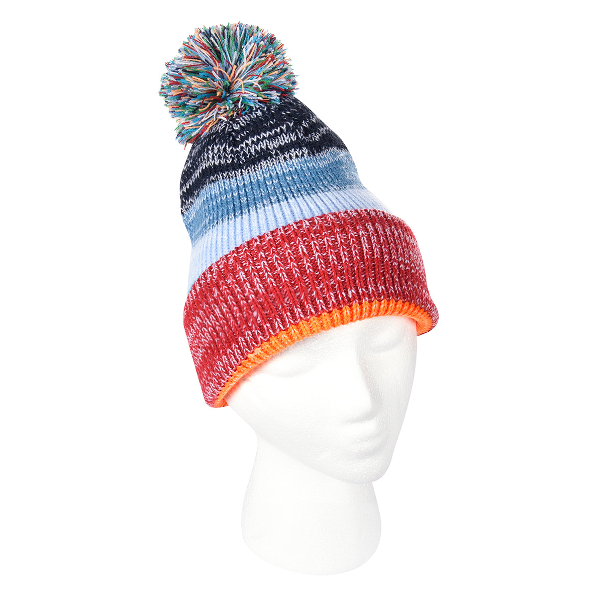 Aura Beanie with a Pom and Cuff - Rainbow - Inset