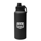Austin Recycled Stainless Steel Bottle, 32 oz - Black - Silk Screen