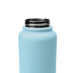 Austin Recycled Stainless Steel Bottle, 32 oz Laser Engraving - Light Blue - Lid_Off