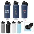 Austin Recycled Stainless Steel Bottle, 32 oz Laser Engraving