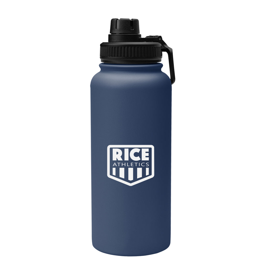 Austin Recycled Stainless Steel Bottle, 32 oz - Navy - Silk Screen