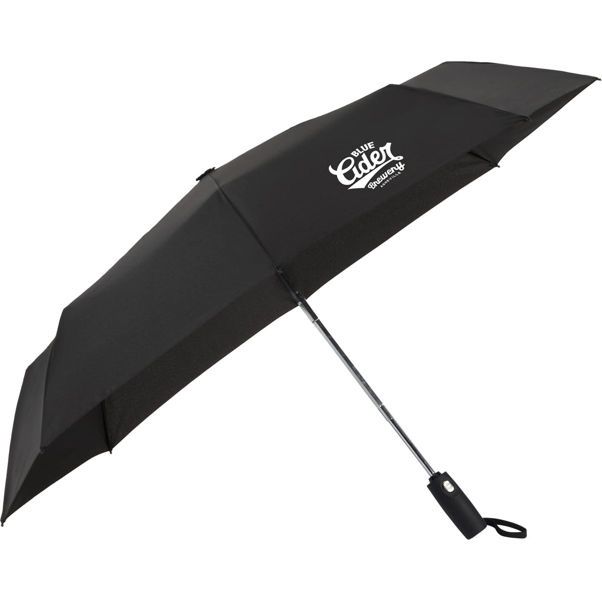 Auto Open and Close Recycled Umbrella, 42 Inch - Black - Right Angle