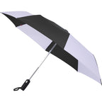 Auto Open and Close Recycled Umbrella, 42 Inch - Black/White - Left Angle