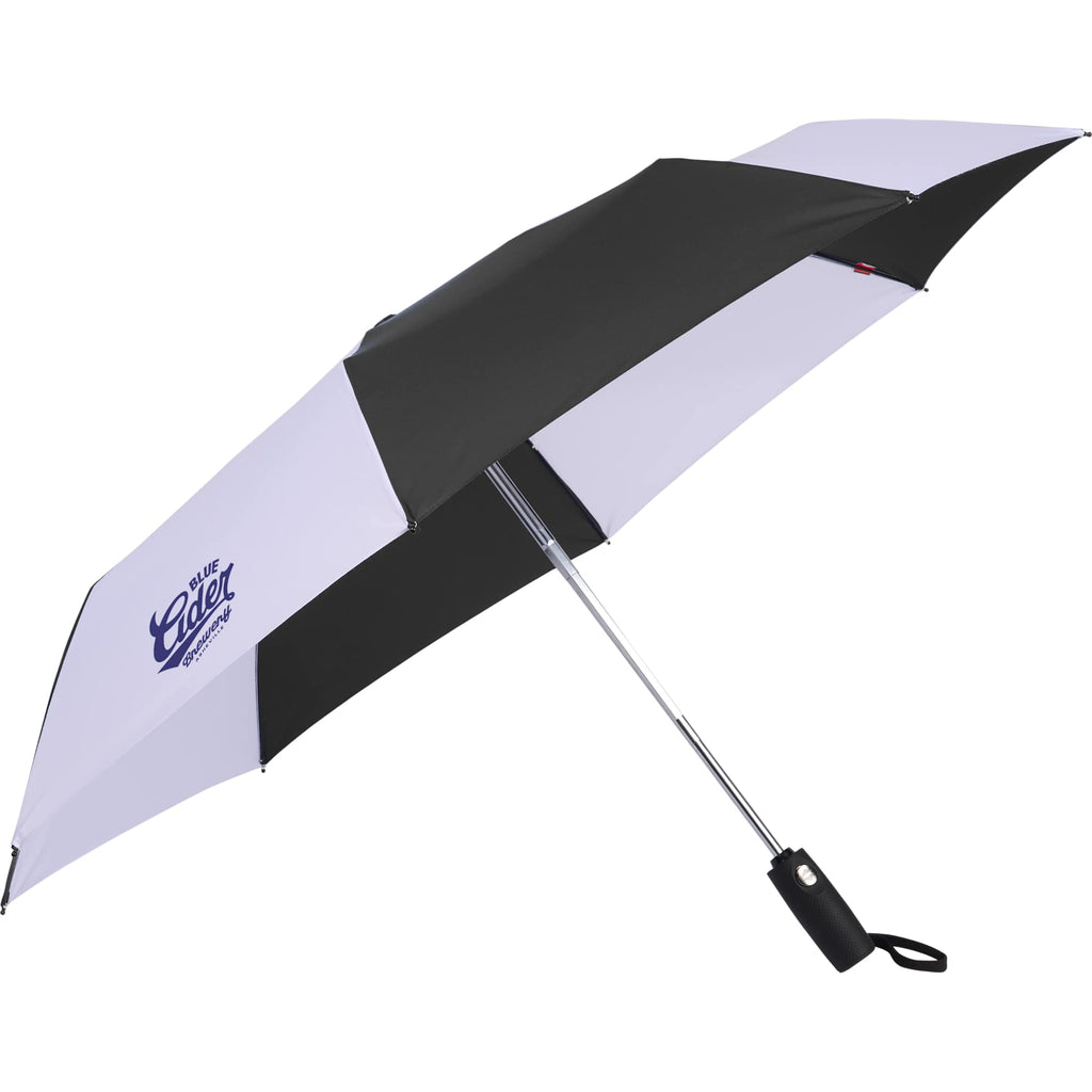 Auto Open and Close Recycled Umbrella, 42 Inch - Black/White - Right Angle