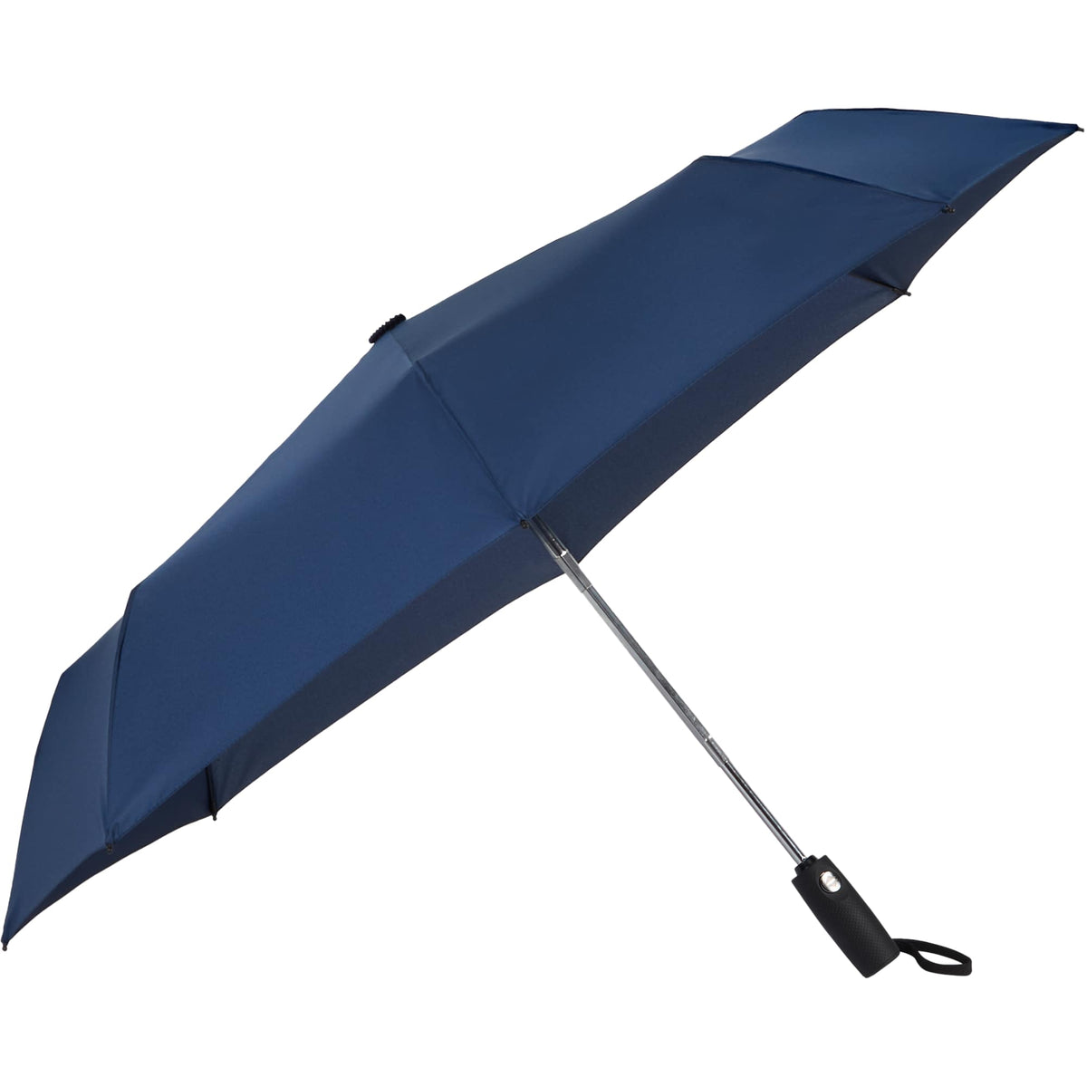 Auto Open and Close Recycled Umbrella, 42 Inch - Navy - Right Angle 2
