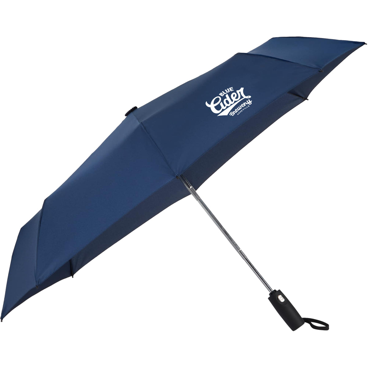 Auto Open and Close Recycled Umbrella, 42 Inch - Navy - Right Angle
