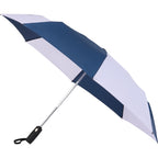 Auto Open and Close Recycled Umbrella, 42 Inch - Navy/White - Left Angle