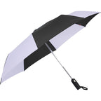 Auto Open and Close Recycled Umbrella, 42 Inch Transfer - Black/White - Right Angle 2