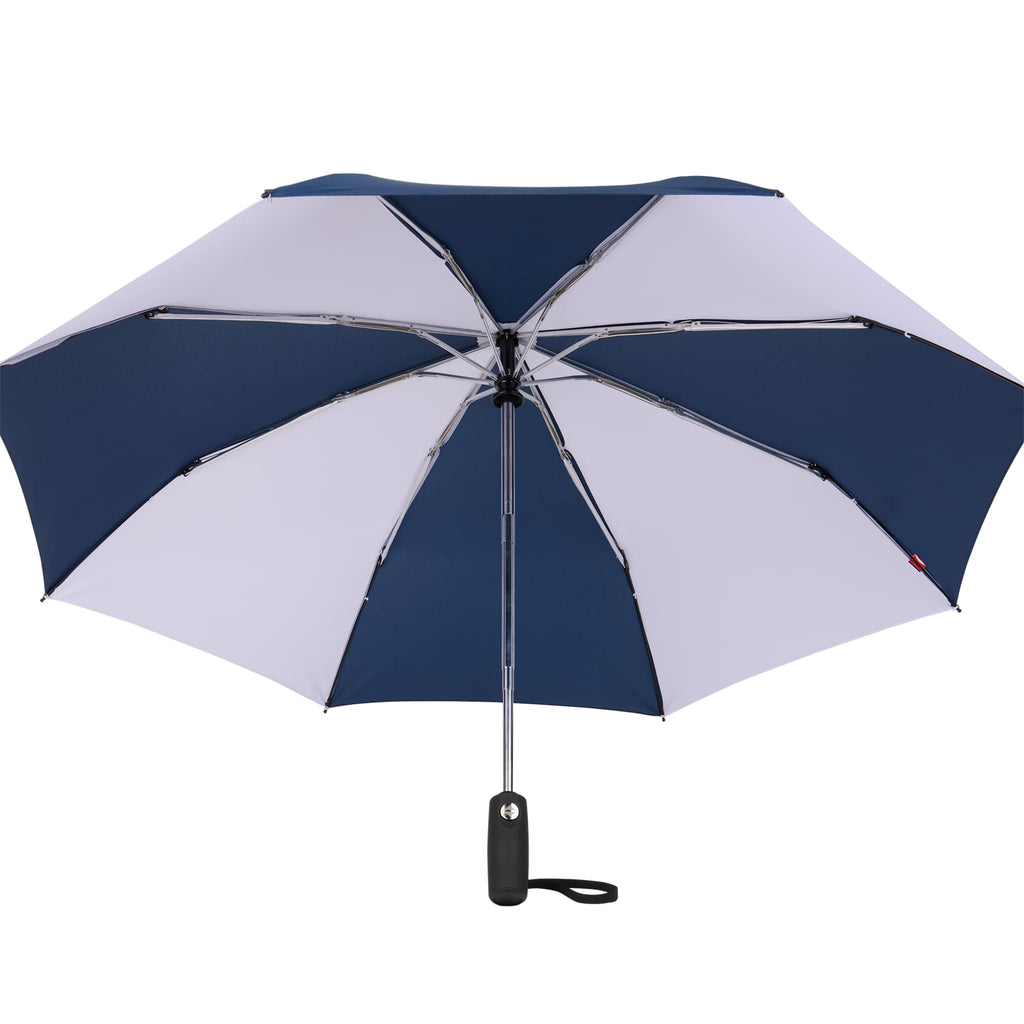 Auto Open and Close Recycled Umbrella, 42 Inch Transfer - Navy/White - Bottom
