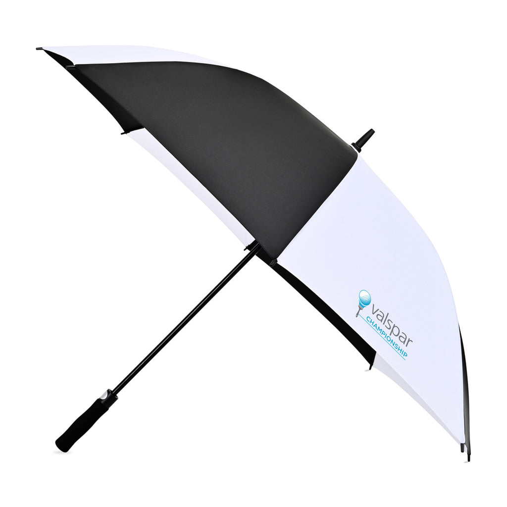 Auto Open Golf Umbrella in Recycled PET, 60 Inches Transfer - Black-White - View 1