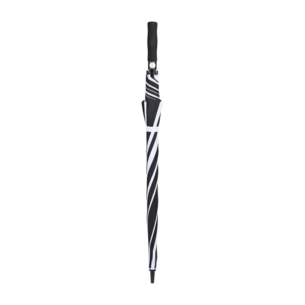 Auto Open Golf Umbrella in Recycled PET, 60 Inches Transfer - Black-White - View 2