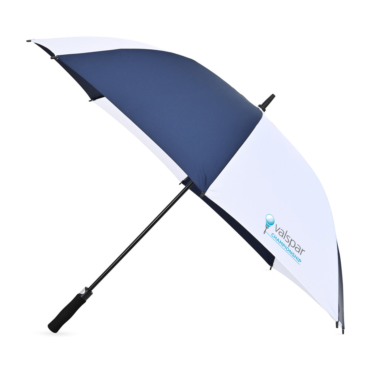 Auto Open Golf Umbrella in Recycled PET, 60 Inches Transfer - Navy-White - View 1