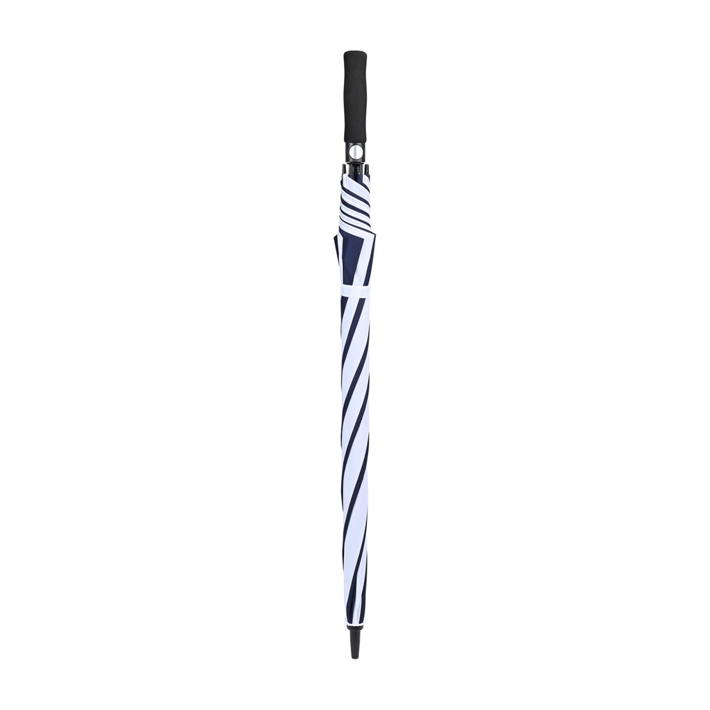 Auto Open Golf Umbrella in Recycled PET, 60 Inches Transfer - Navy-White - View 3