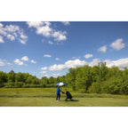 Auto Open Golf Umbrella in Recycled PET, 60 Inches Transfer - Royal-White - View 7