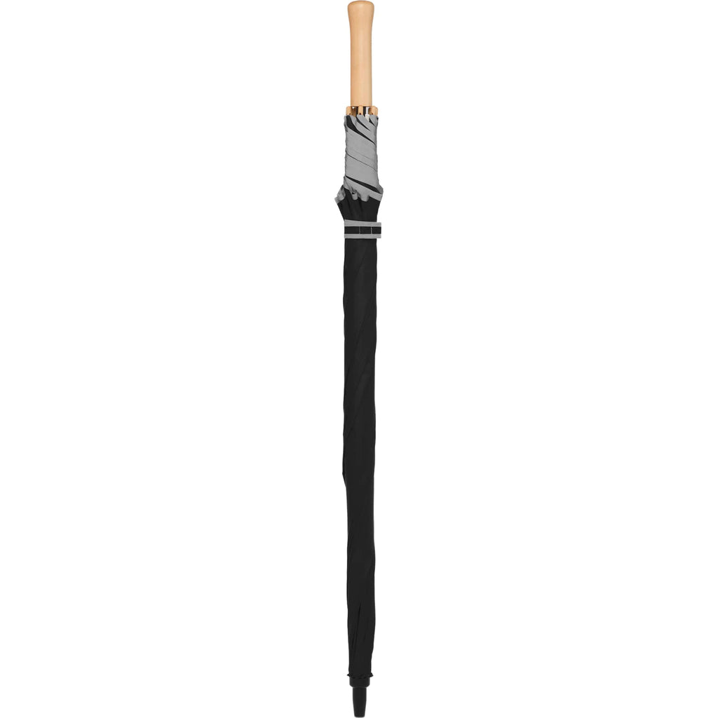 Auto Open Golf Umbrella with Reflective Trim, 60 Inches - Black - Closed
