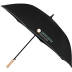 Auto Open Golf Umbrella with Reflective Trim, 60 Inches - Black - Left Angle