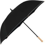 Auto Open Golf Umbrella with Reflective Trim, 60 Inches - Black - Right Angle