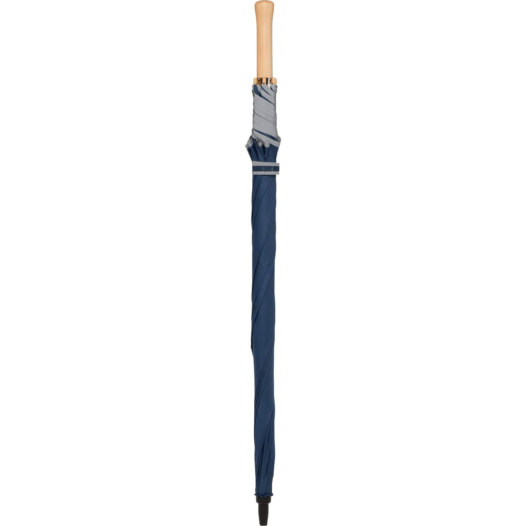 Auto Open Golf Umbrella with Reflective Trim, 60 Inches - Navy - Closed