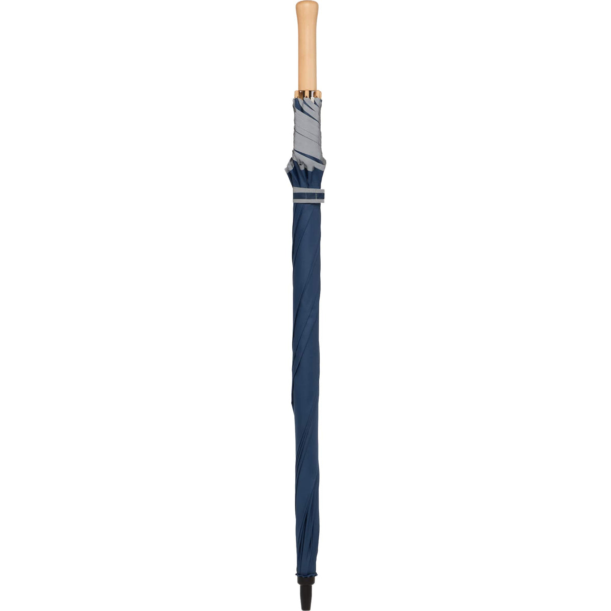 Auto Open Golf Umbrella with Reflective Trim, 60 Inches - Navy - Closed