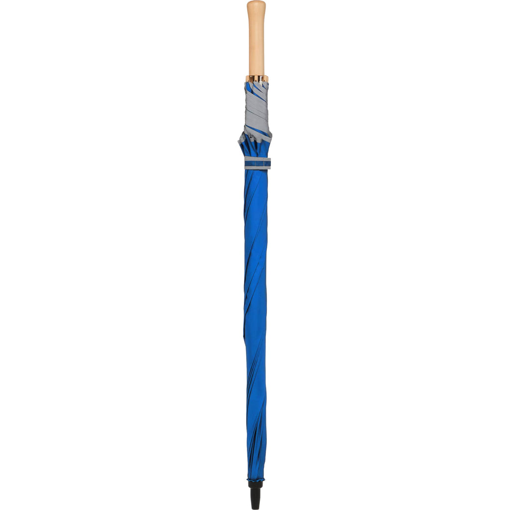 Auto Open Golf Umbrella with Reflective Trim, 60 Inches - Royal - Closed