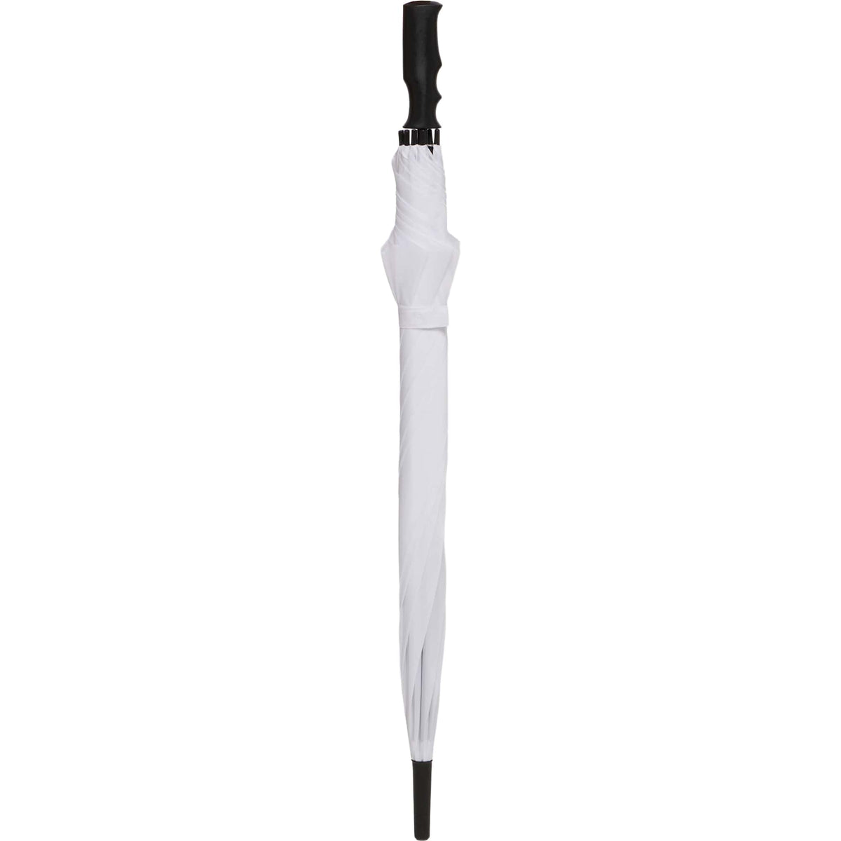 Auto-Open Umbrella, 46 Inch Arc - White - Closed