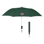 Automatic Open Telescopic Folding Umbrella, 44 Inch Arc - Forest Green - Colorbrite