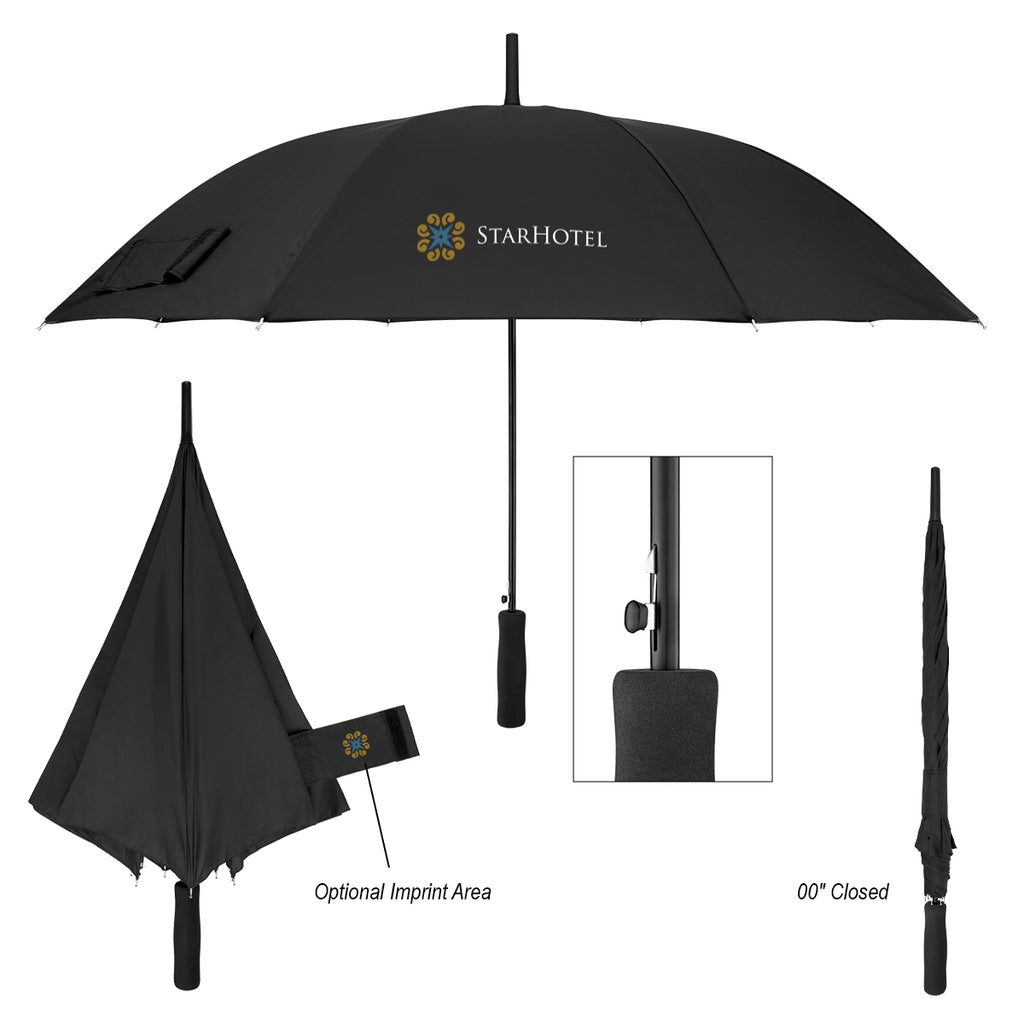 Automatic Open Umbrella with Recycled Canopy, 46 Inch Arc