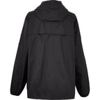 Avas Packable Quarter Zip Anorak in Recycled Nylon, Unisex Debossing - Black - Back