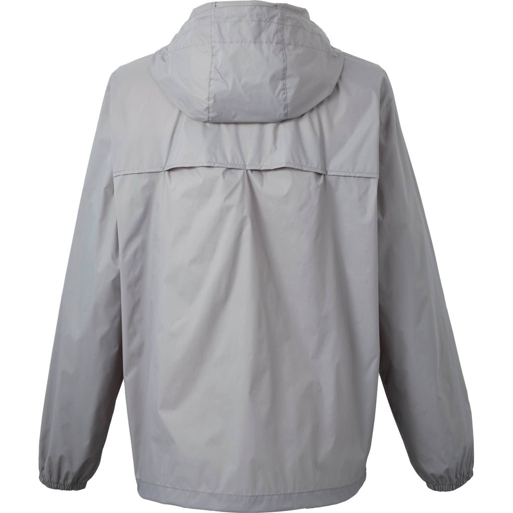 Avas Packable Quarter Zip Anorak in Recycled Nylon, Unisex Debossing - Quarry - Back 2
