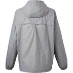 Avas Packable Quarter Zip Anorak in Recycled Nylon, Unisex Debossing - Quarry - Back 2