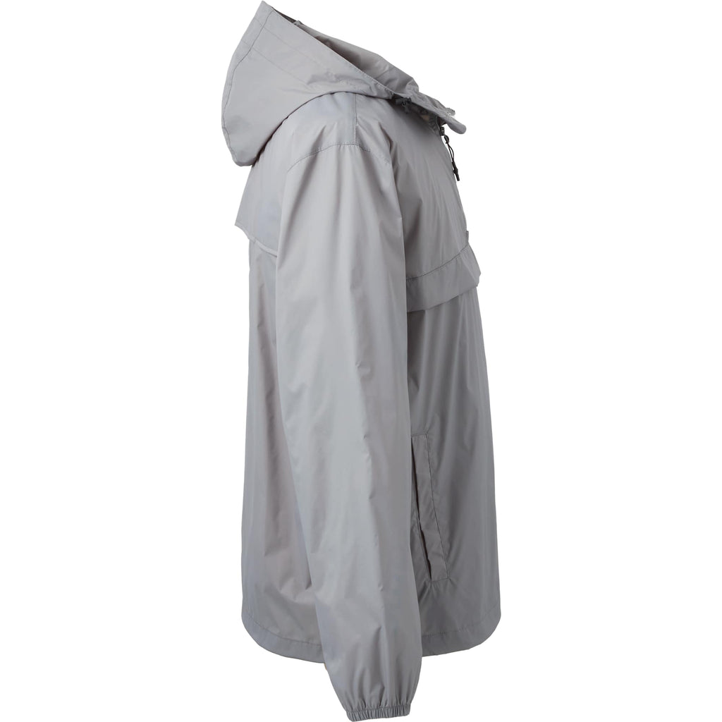 Avas Packable Quarter Zip Anorak in Recycled Nylon, Unisex Debossing - Quarry - Right Side