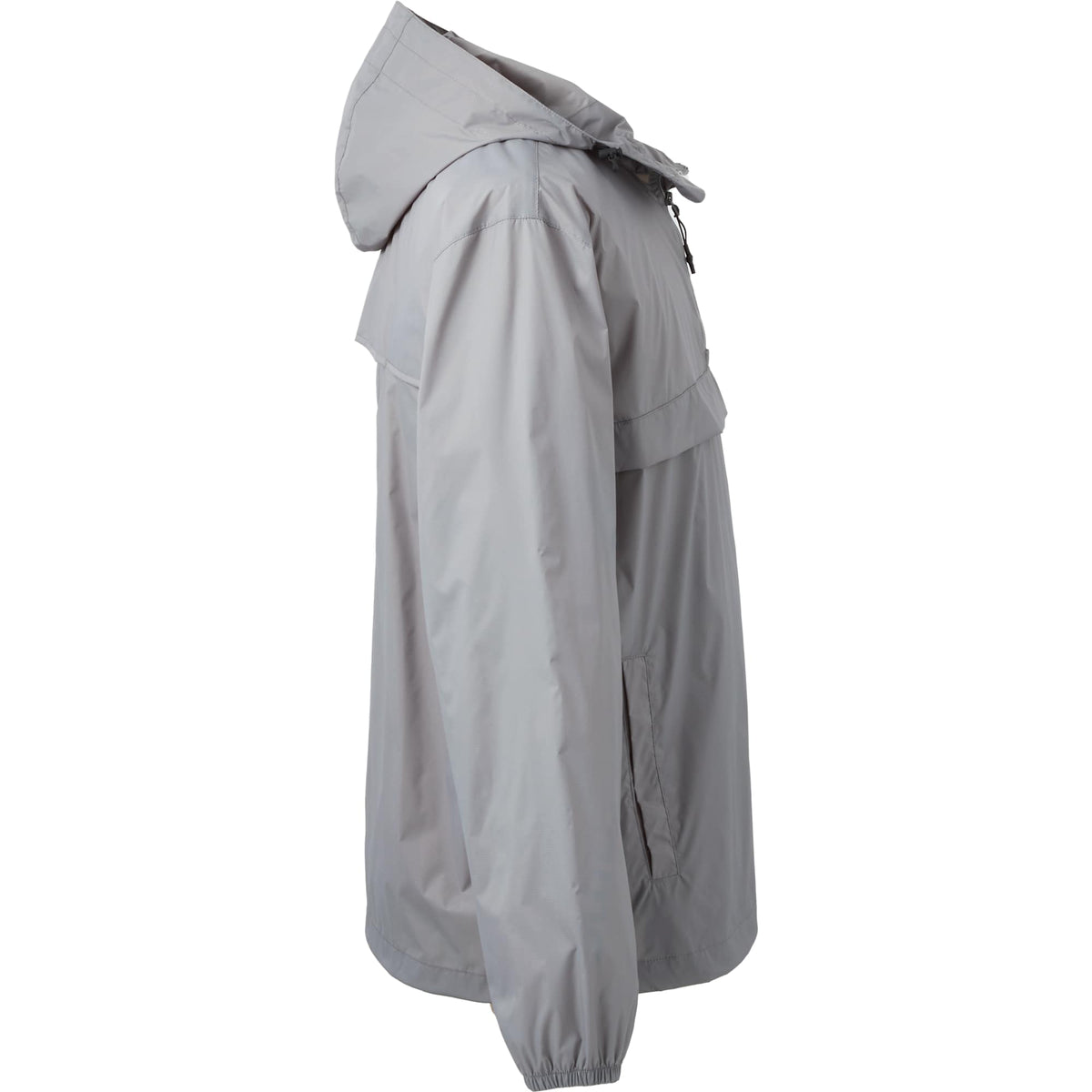 Avas Packable Quarter Zip Anorak in Recycled Nylon, Unisex Debossing - Quarry - Right Side