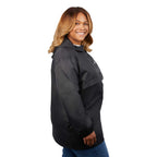 Avas Packable Quarter Zip Anorak in Recycled Nylon, Unisex Embroidery - Black - Right Side On Model