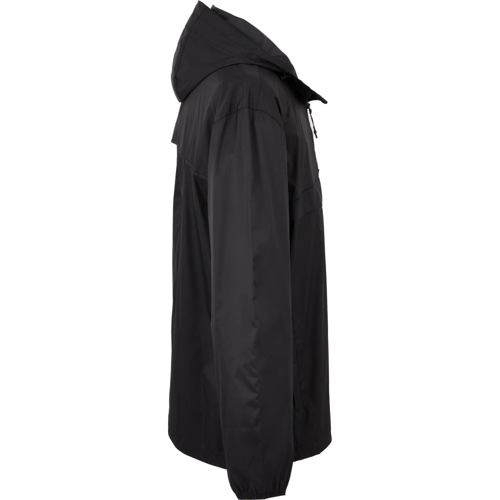 Avas Packable Quarter Zip Anorak in Recycled Nylon, Unisex Embroidery - Black - Right Side
