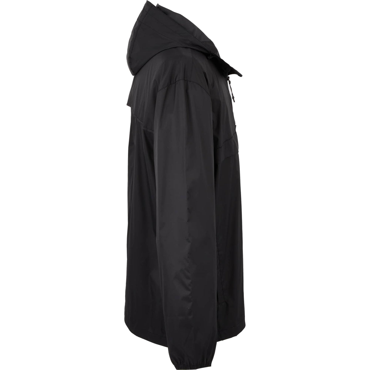 Avas Packable Quarter Zip Anorak in Recycled Nylon, Unisex Embroidery - Black - Right Side