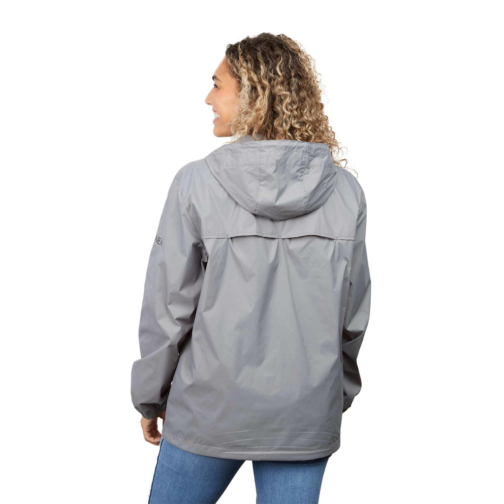 Avas Packable Quarter Zip Anorak in Recycled Nylon, Unisex Embroidery - Quarry - Back