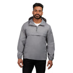 Avas Packable Quarter Zip Anorak in Recycled Nylon, Unisex Embroidery - Quarry - Front On Model